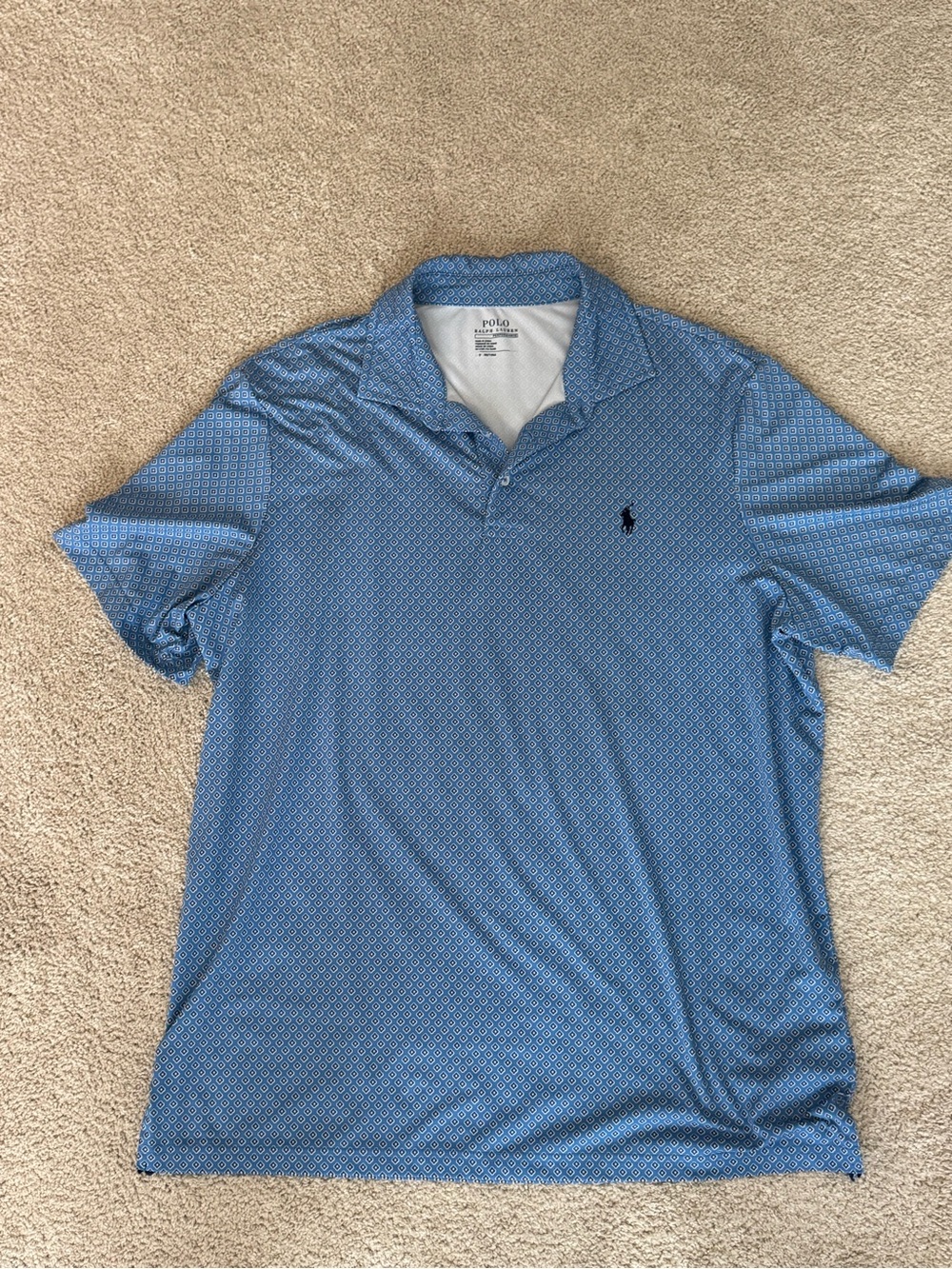 Polo by Ralph Lauren Blue Performance Geometric Short-Sleeve Polo Shirt